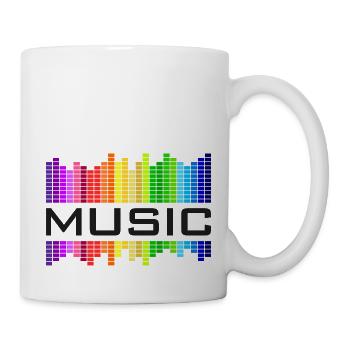 Musique musique égaliseur arc-en-ciel coloré danse du monde - Mug blanc - blanc - Droite