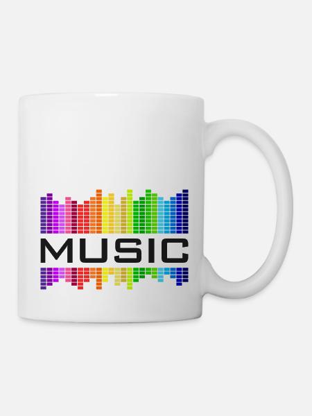 Music Musik Equalizer Regenbogen bunte Welt tanzen - Tasse - Weiß
