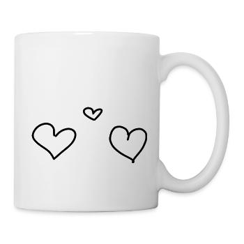 Herzen Herz - Tasse - Weiß - Rechts