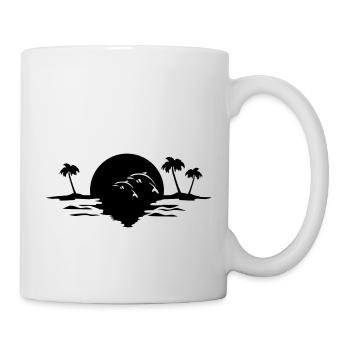 sunset delfine - Tasse - Weiß - Rechts