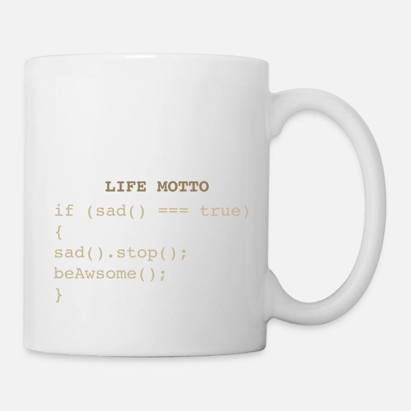 Devise de la vie informatique des développeurs - Mug blanc - blanc