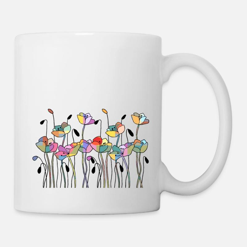 Blumen - Tasse - Weiß