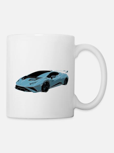 Sportwagen blau - Tasse - Weiß