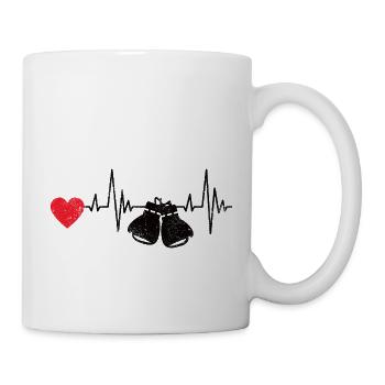 Boxer Herzschlag Kampfsport Boxhandschuhe Boxen - Tasse - Weiß - Rechts