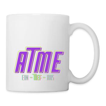 ATME. Ein - tief - aus. - Tasse - Weiß - Rechts