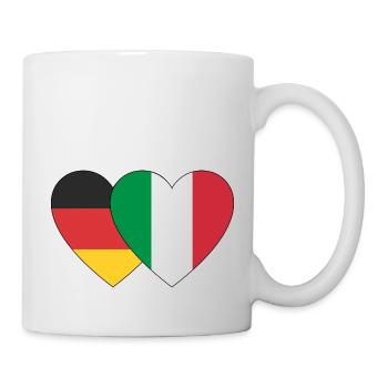 german Italian love with 2 hearts without limits - Mug - white - Right