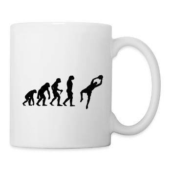 Fußball Evolution Torwart Fußballer Torhüter Fussb - Tasse - Weiß - Rechts