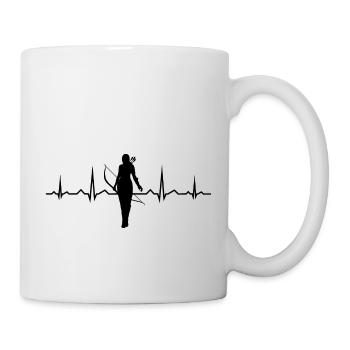 Bogenschießen Herzschlag Damen Mädchen Archery Bog - Tasse - Weiß - Rechts