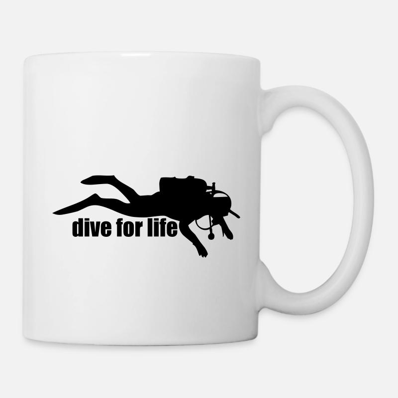 Diver Silhouette – Freediving Minimal Art - Tasse - Weiß