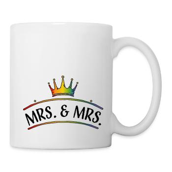 Couronne arc-en-ciel MRS et MRS mariage lesbien - Mug blanc - blanc - Droite