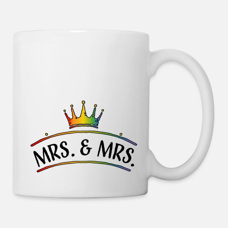 Krone Regenbogen MRS and MRS lesbisch hochzeit - Tasse - Weiß