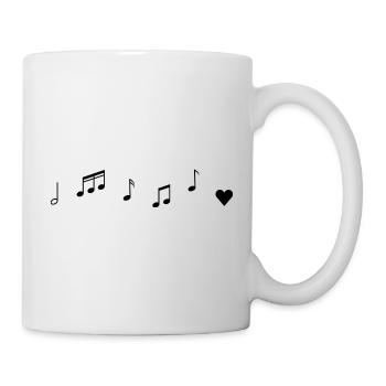 Notes de musique coeur - Mug blanc - blanc - Droite