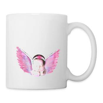 engel,baby,engelsflügel,kind,rosa,aquarell,anna - Tasse - Weiß - Rechts