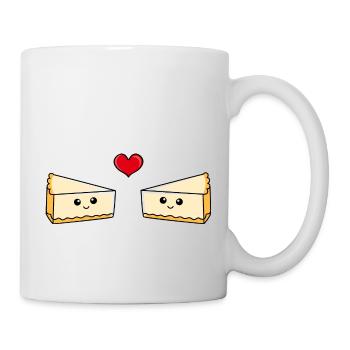 Cheesecake Paar Liebe Comic - Tasse - Weiß - Rechts