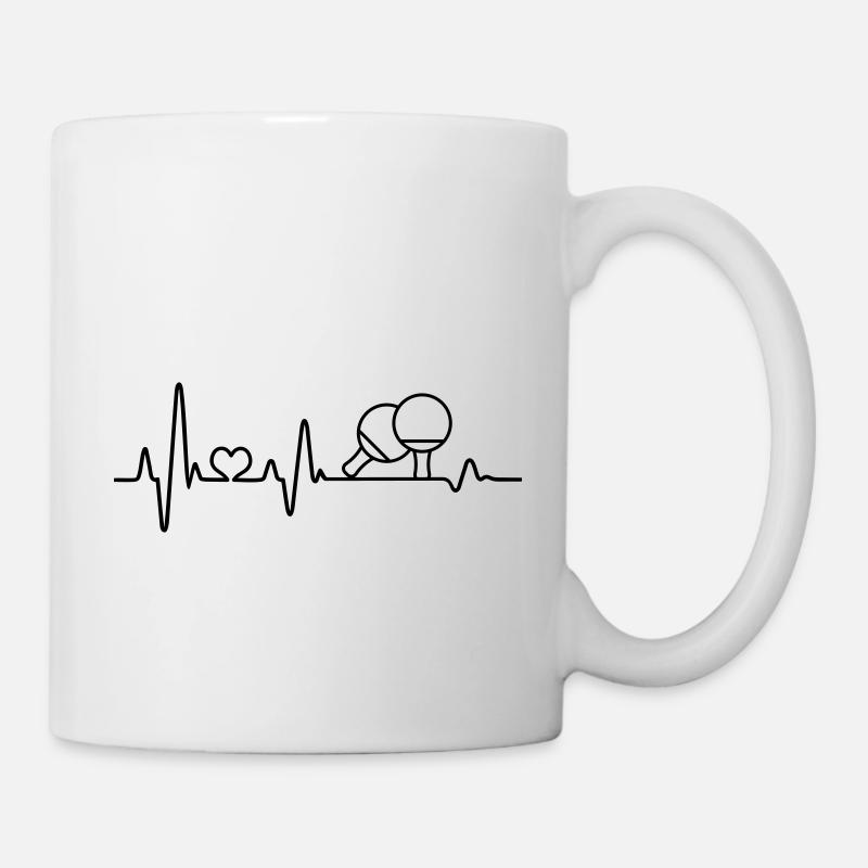 Tennis de table battement de cœur Battes de tennis de table - Mug blanc - blanc