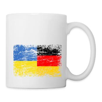 Ukraine Allemagne Drapeau Ukrainien Allemand - Mug blanc - blanc - Droite