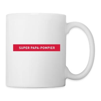 SUPER PAPA POMPIER Uniforme de Pompier - Mug blanc - blanc - Droite