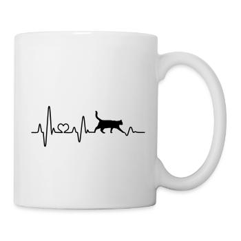 Cat Heartbeat Pulse Dear Cat Friend - Mug - white - Right