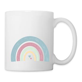 Bunte Bögen mit Herzen in Pastellfarben - Tasse - Weiß - Rechts