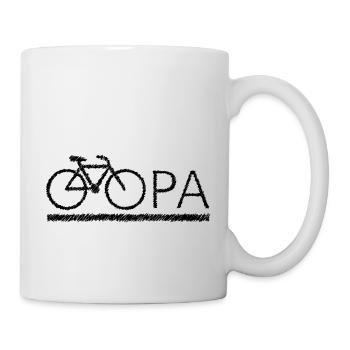 bester Opa Fahrrad Mountainbike Radeln Kritzeln - Tasse - Weiß - Rechts