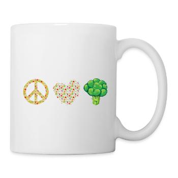 Paix Amour Légumes Végétalien Drôle Véganisme - Mug blanc - blanc - Droite
