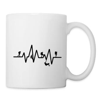 Bergsteigen Herzschlag Wandern Pulslinie Geschenk - Tasse - Weiß - Rechts