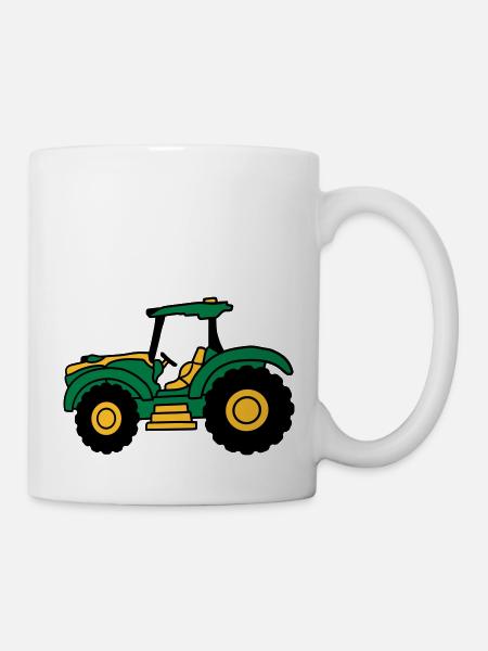Bauernhof Traktor fahren - Tasse - Weiß