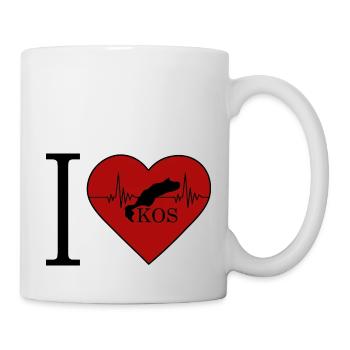 I Love KOS Griechenland Urlaub Ferien Sommer Insel - Tasse - Weiß - Rechts