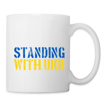 Debout avec l’Ukraine Yellow Blue Peace Grunge - Mug blanc - blanc - Droite