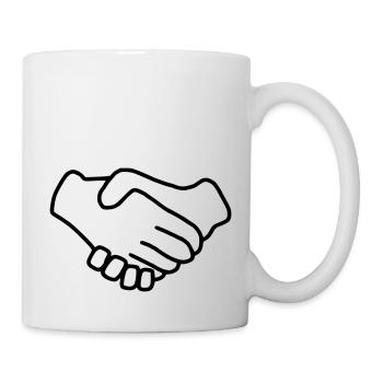 Emoji Main Donner Sketch Noir - Mug blanc - blanc - Droite