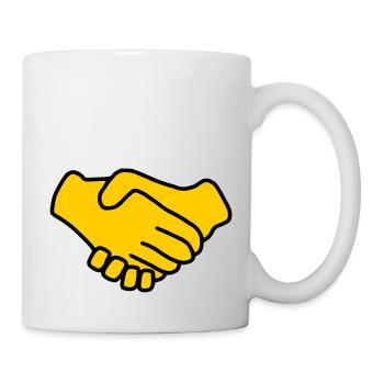 Emoji Main Donner la couleur sketch - Mug blanc - blanc - Droite