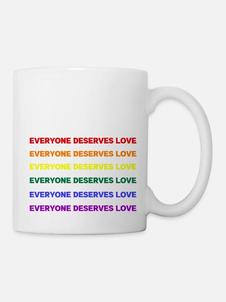 Tout le monde mérite l’amour Rainbow Gay Pride LGBTQ - Mug blanc - blanc