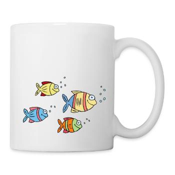 colorful fish water sea graffiti children's drawing - Mug - white - Right