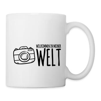 Fotograf Kamera Spruch Willkommen in meiner Welt - Tasse - Weiß - Rechts