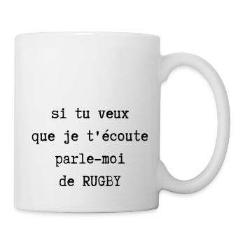 parle moi de rugby - Mug blanc - blanc - Droite
