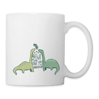 Dinosaur love with funny saying - Mug - white - Right