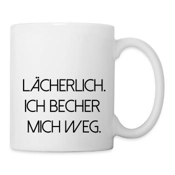 Party feiern Festival bechern saufen Alkohol - Tasse - Weiß - Rechts