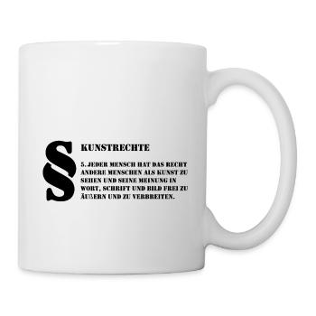 5 Kunstrechte | Jeder Mensch ist Kunst - Tasse - Weiß - Rechts