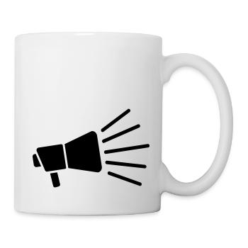 Symbole de la parole forte du mégaphone - Mug blanc - blanc - Droite