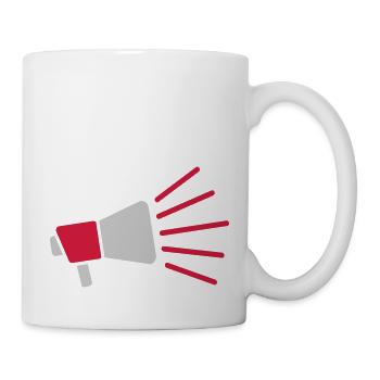 Symbole Mégaphone parole forte - Mug blanc - blanc - Droite