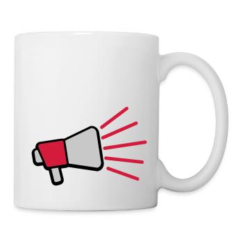 Mégaphone à symbole de parole forte - Mug blanc - blanc - Droite