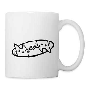 Logo Meow 2 Katzen - Tasse - Weiß - Rechts