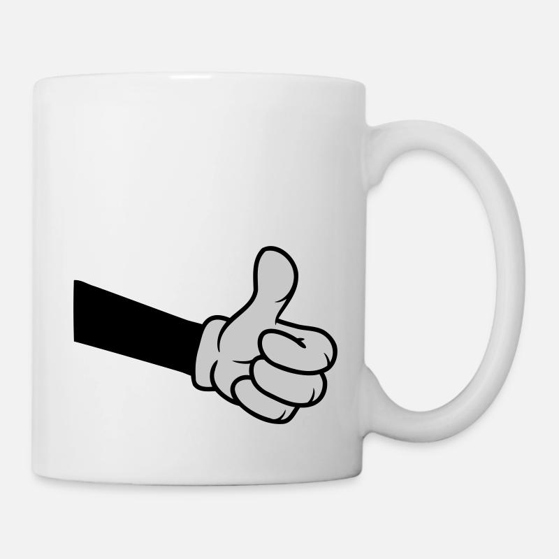 OK Comic Hand Daumen - Tasse - Weiß
