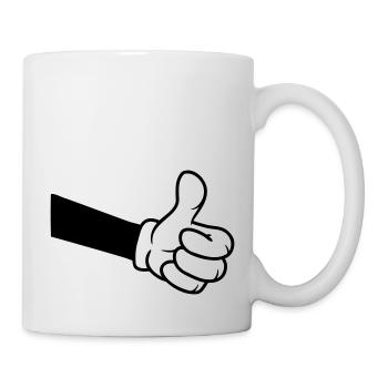 Bestätigen OK Comic Hand - Tasse - Weiß - Rechts