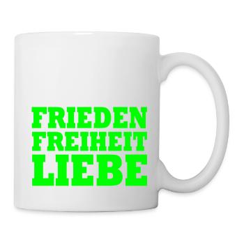 Frieden freiheit liebe - Tasse - Weiß - Rechts