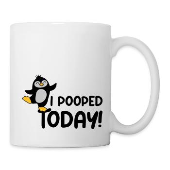 I pooped today Pinguin - Tasse - Weiß - Rechts