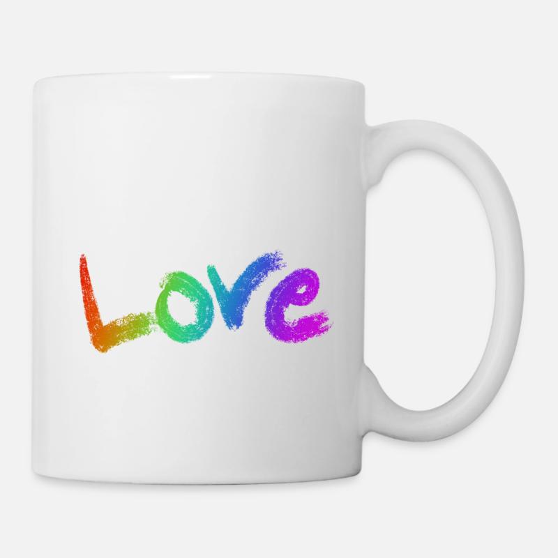 Love Text Rainbow - Mug - white