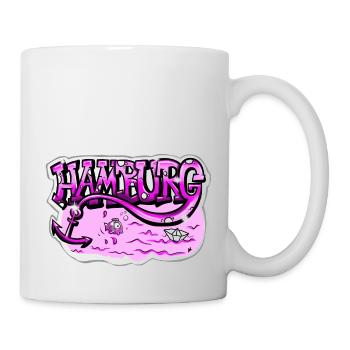 Hamburg Schriftzug pink - Tasse - Weiß - Rechts