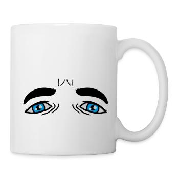 Blue Sad Eyes Design - Mug - white - Right