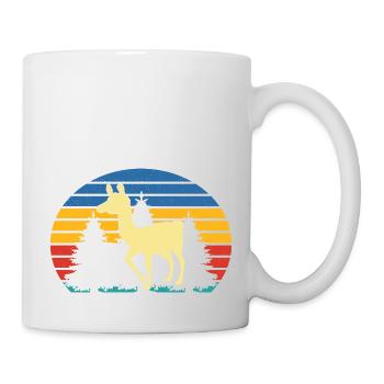 Lama Vintage Rétro - Mug blanc - blanc - Droite